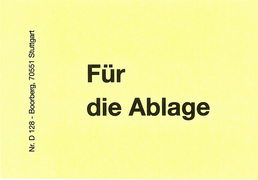 Produktabbildung gelbe Haftnotiz mit Text Für die Ablage