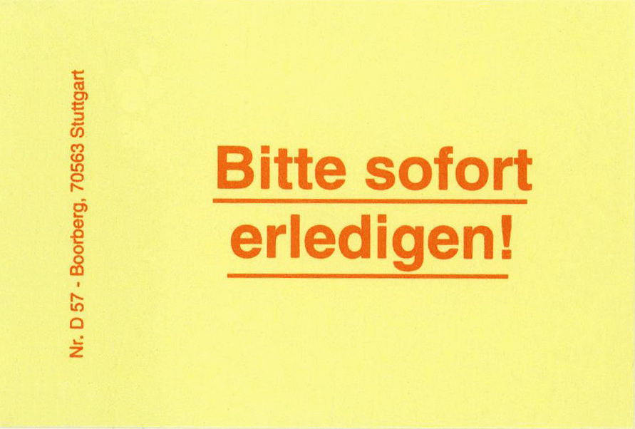 Produktabbildung gelbe Haftnotiz mit Text Bitte sofort erledigen!