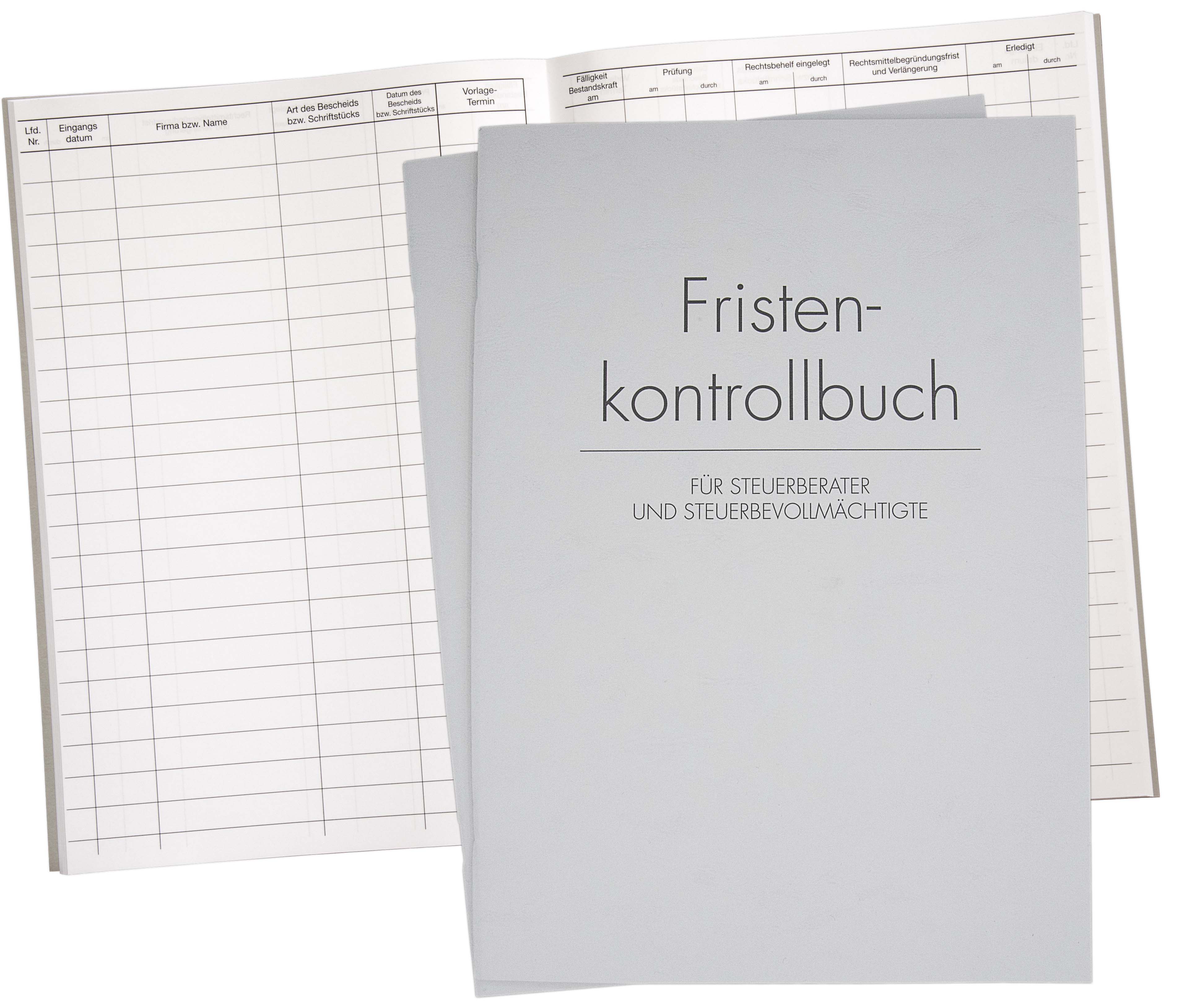 Produktabbildung des Fristenkontrollbuchs grauer Einband D 100