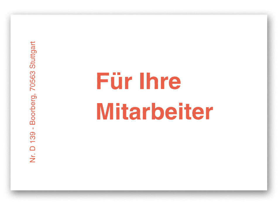 Produktabbildung weiße Haftnotiz mit Text Für Ihre Mitarbeiter