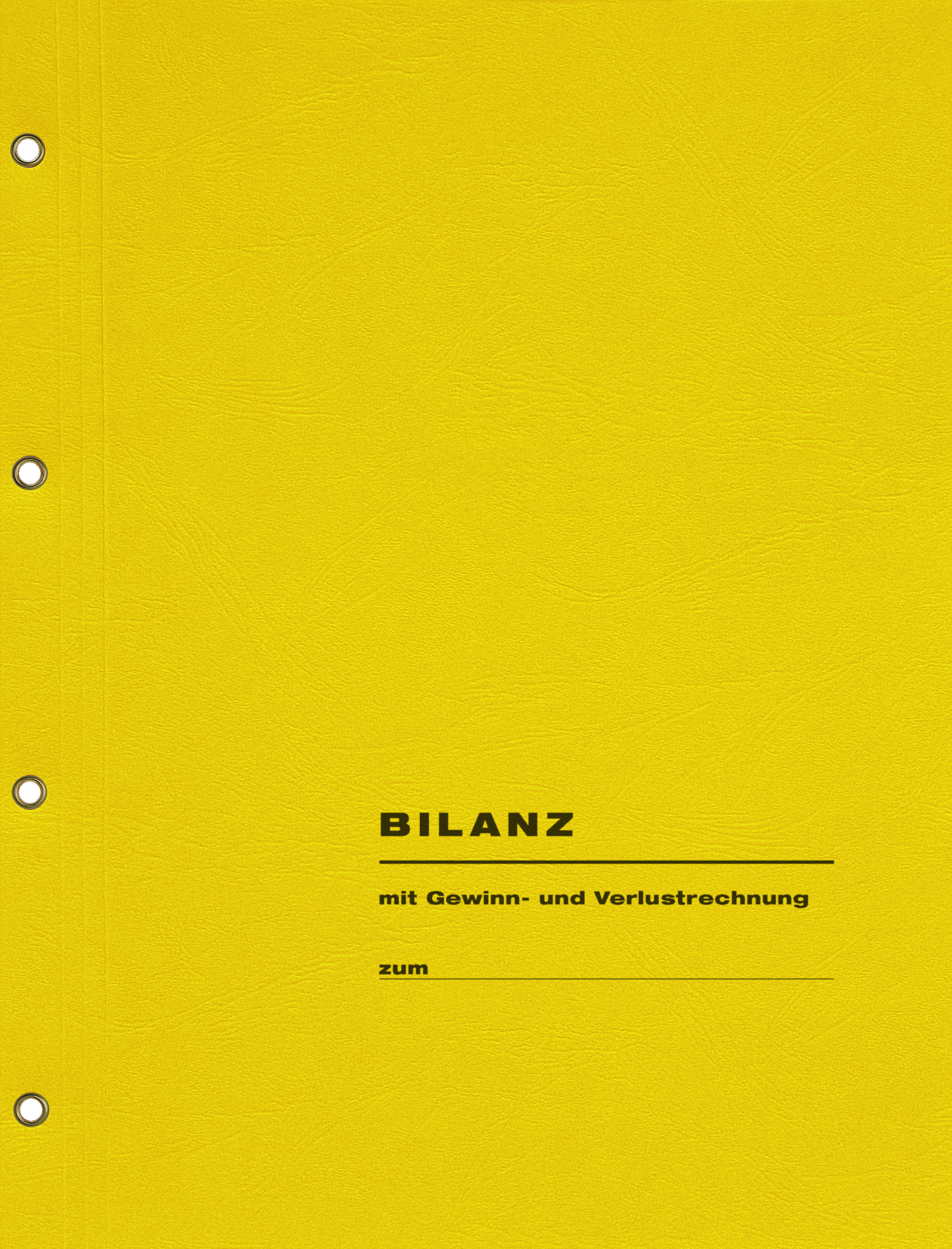 Produktabbildung gelbe Bilanzmappe mit Text