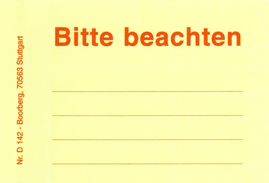 Produktabbildung gelbe Haftnotiz mit Text Bitte beachten und Linien für eigene Beschriftung