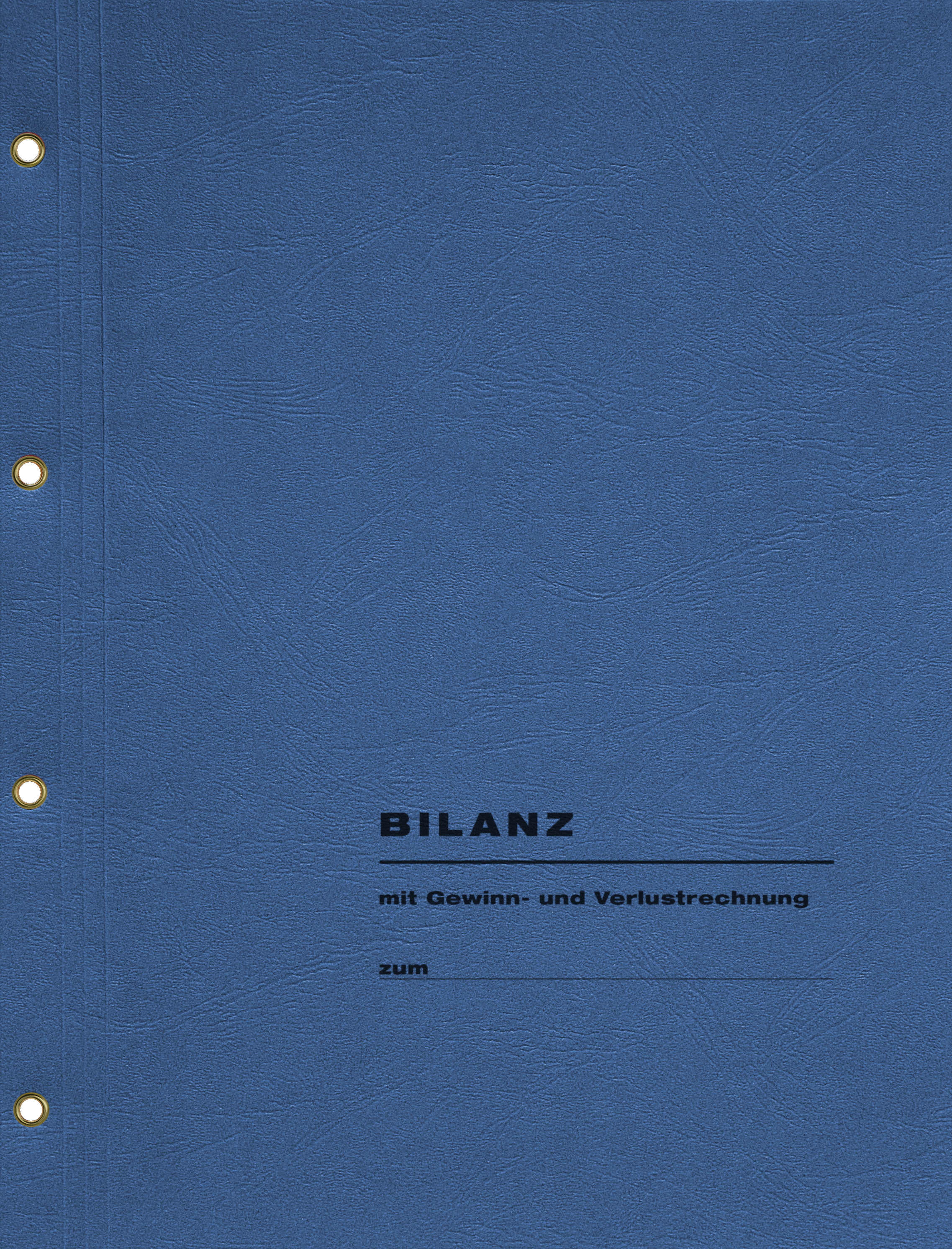 Produktabbildung blaue Bilanzmappe mit Text