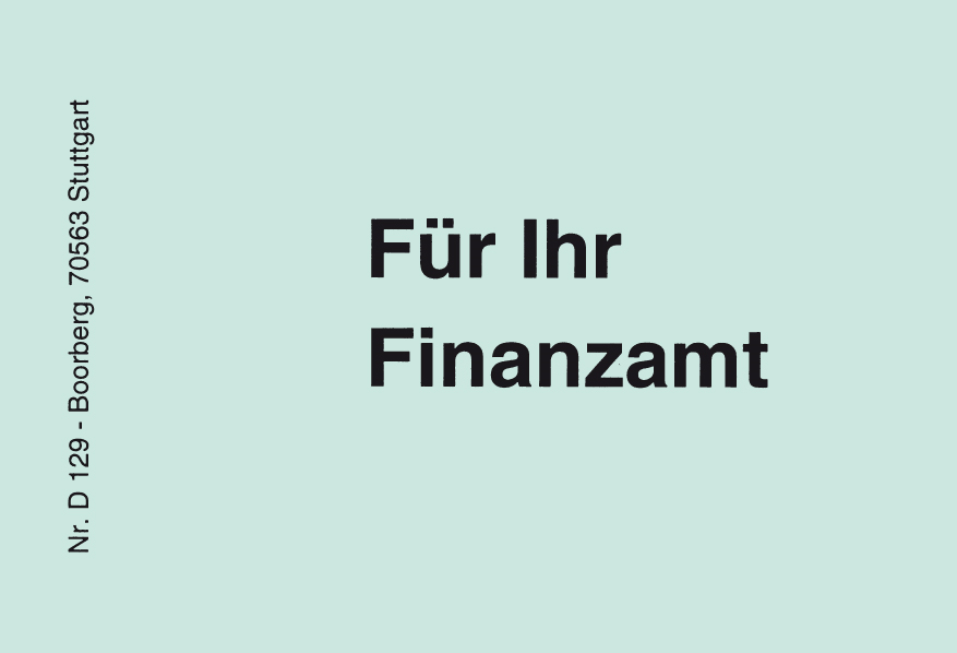Produktabbildung blaue Haftnotiz mit Text Für Ihr Finanzamt