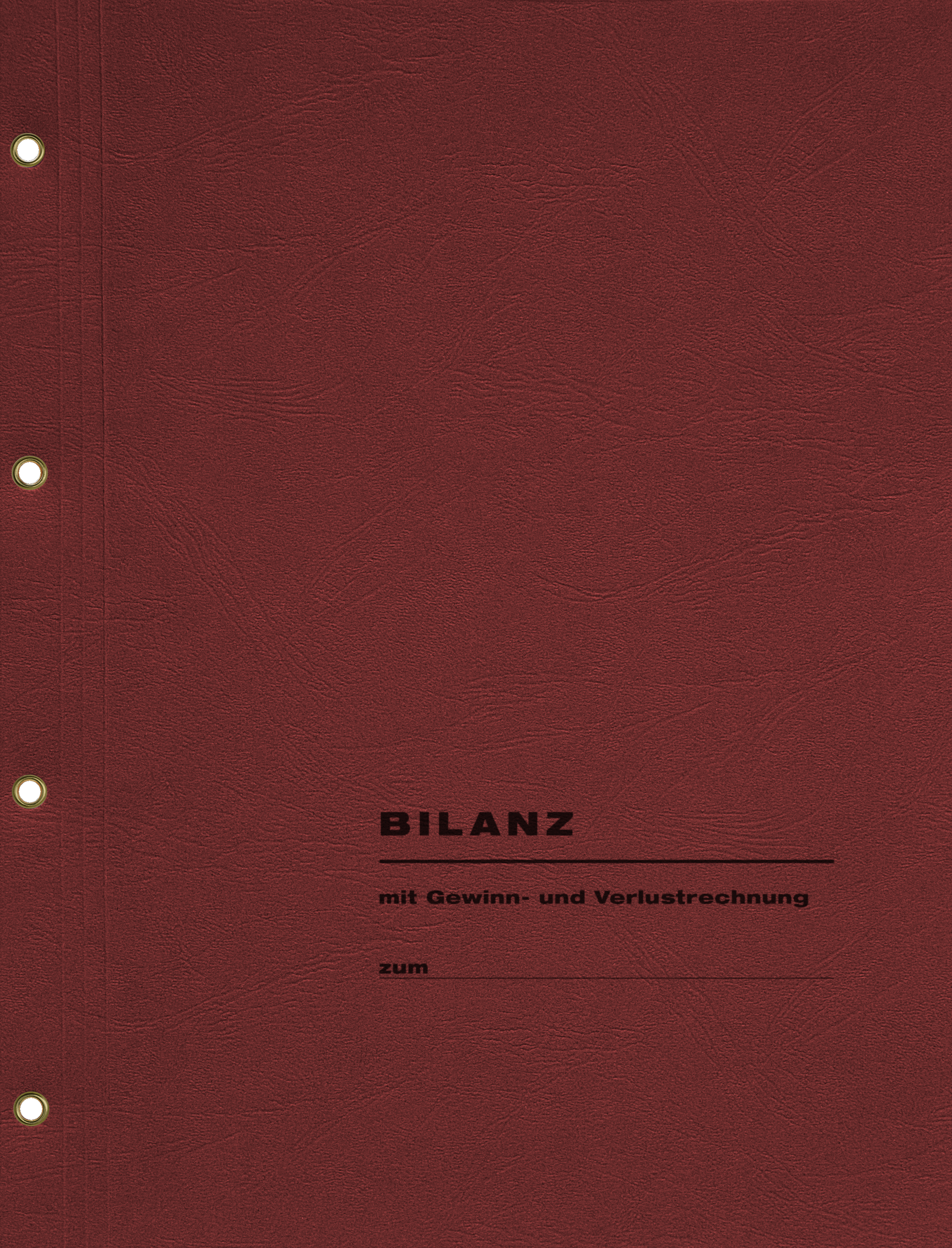 Produktabbildung rote Bilanzmappe mit Text
