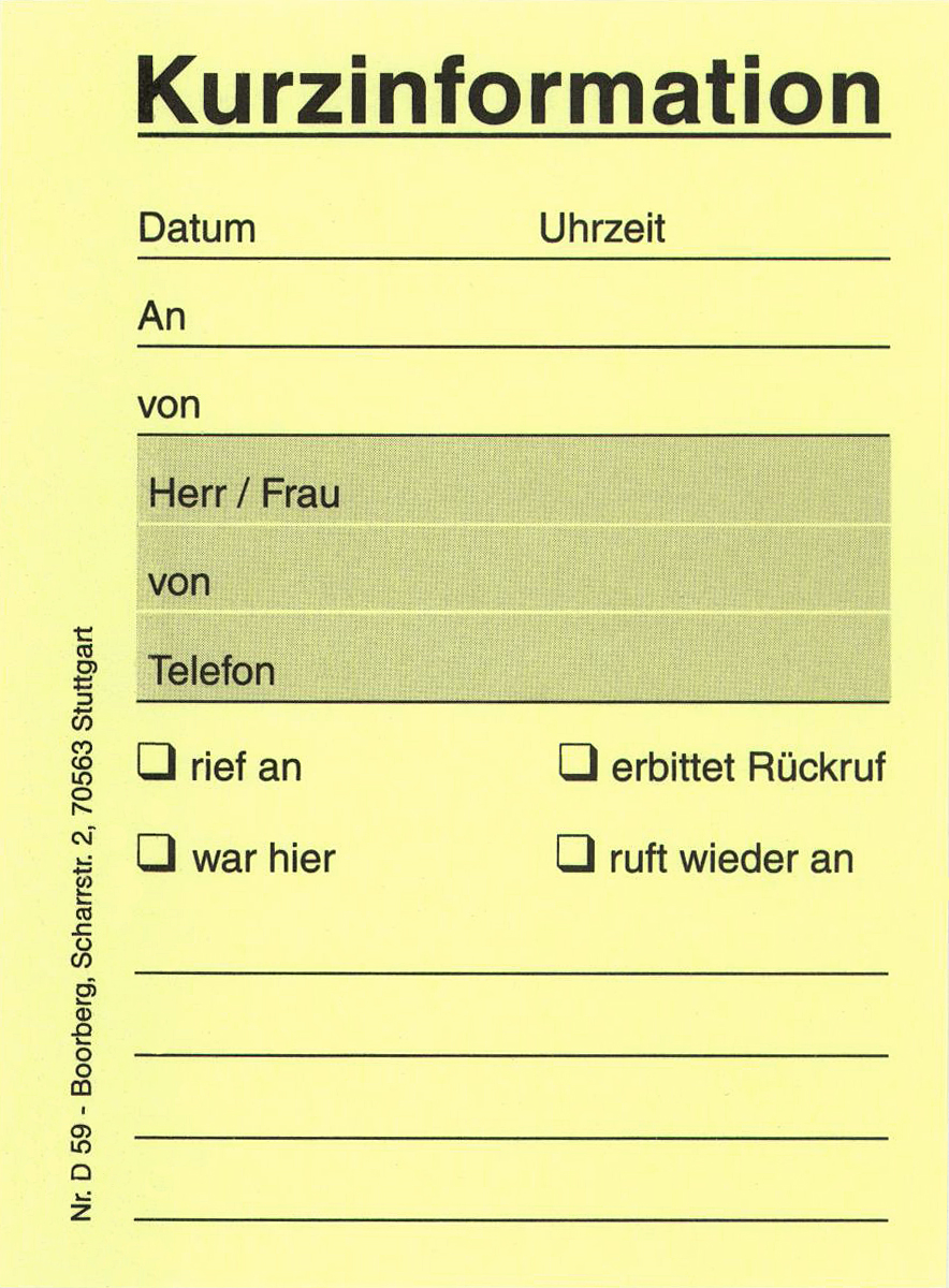 Produktabbildung gelbe Haftnotiz mit Text Kurzinformation