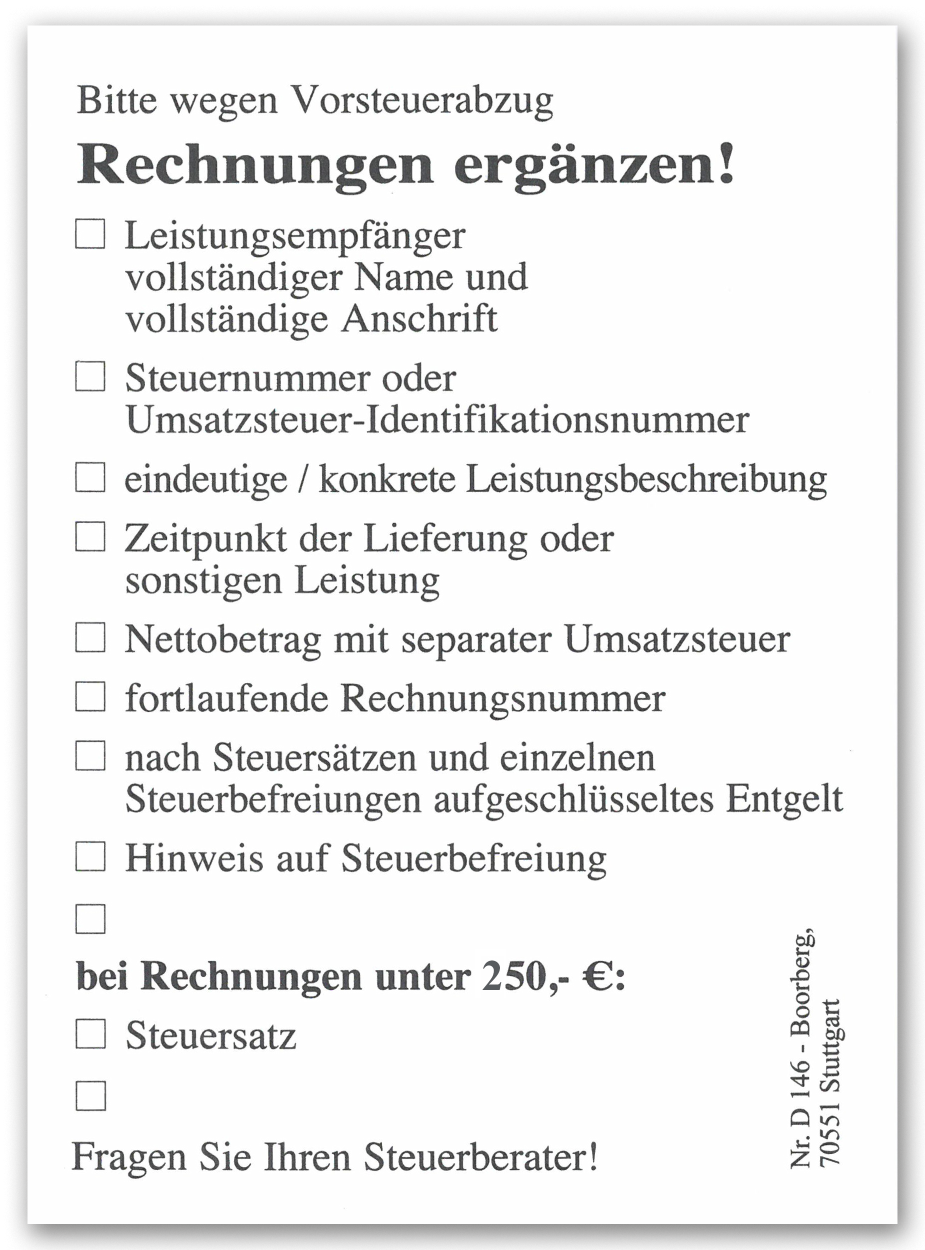 Produktabbildung weiße Haftnotiz mit Text Rechnungen ergänzen